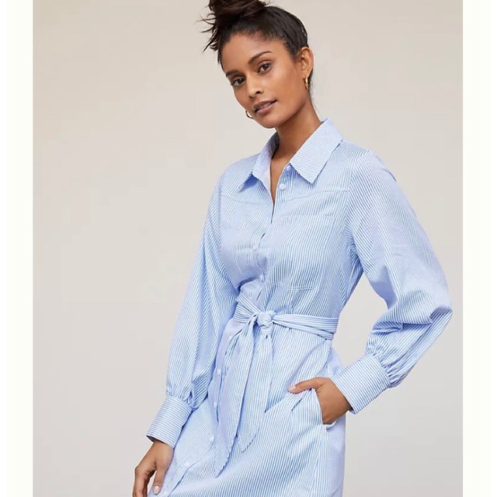 Target Light Blue Striped Shirt Dress